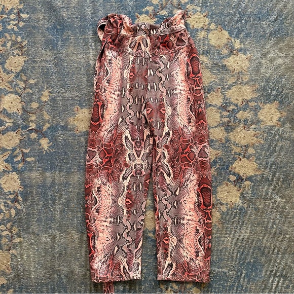 House of Sunny Snake Print Paperbag Trouser Pant 4 - Picture 5 of 6